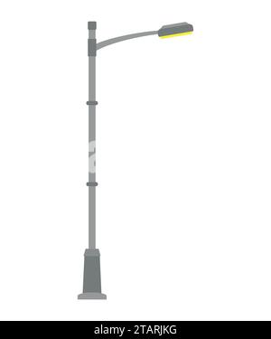 Feu de rue isolé sur fond blanc. Lampadaire extérieur de style plat. Illustration vectorielle Illustration de Vecteur