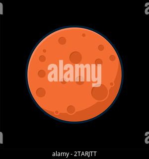 Vecteur de planète Mars. Carte de texture globe Mars. Globe vecteur Mars vue de l'espace. Système solaire de planète rouge. Illustration de Vecteur