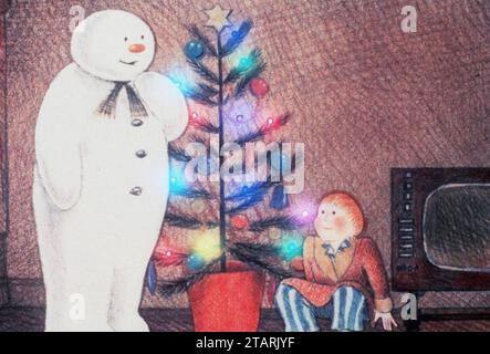 LE BONHOMME DE NEIGE 1982 TVC Londres, Channel 4 film d'animation basé sur le bonhomme de neige de Raymond Briggs Banque D'Images