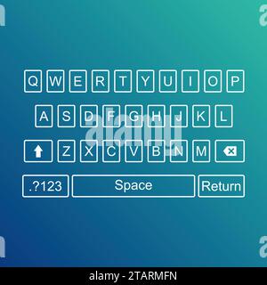 Clavier des boutons alphabétiques du smartphone. Illustration vectorielle QWERTY. Illustration de Vecteur