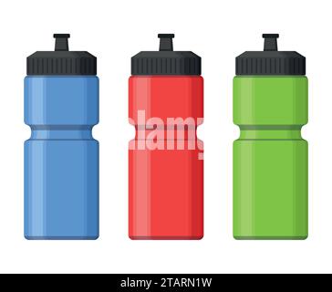 Icône de bouteilles de sport pour icône de l'eau dans le style plat isolé sur fond blanc. Illustration vectorielle de sipper Illustration de Vecteur