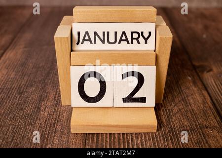 2 janvier, 2 janvier, deuxième de janvier, mois du calendrier - date anniversaire ou d'anniversaire ou Photo Stock - Alamy