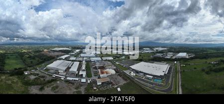 Vue aérienne de la zone de libre-échange de Coyol au Costa Rica Banque D'Images