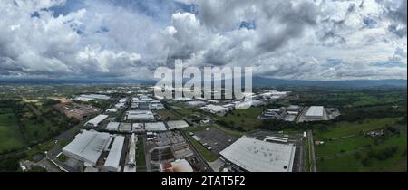 Vue aérienne de la zone de libre-échange de Coyol au Costa Rica Banque D'Images