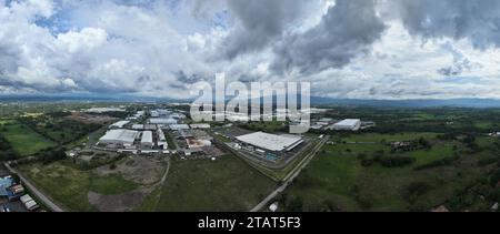 Vue aérienne de la zone de libre-échange de Coyol au Costa Rica Banque D'Images