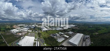 Vue aérienne de la zone de libre-échange de Coyol au Costa Rica Banque D'Images