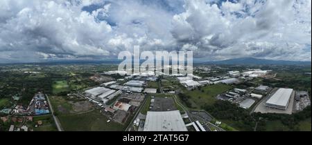 Vue aérienne de la zone de libre-échange de Coyol au Costa Rica Banque D'Images