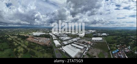 Vue aérienne de la zone de libre-échange de Coyol au Costa Rica Banque D'Images