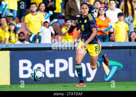 Bogota, Colombie. 02 décembre 2023. La colombienne Marcela Restrepo lors du match amical international féminin entre la Colombie et la Nouvelle-Zélande au stade El Campin de Bogota, le 2 décembre 2023. Photo par : Sebastian Barros/long Visual Press crédit : long Visual Press/Alamy Live News Banque D'Images