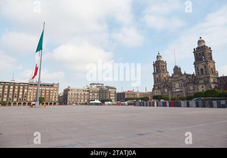 Vestige de l'Empire aztèque trouvé dans toute la ville moderne de Mexico Banque D'Images