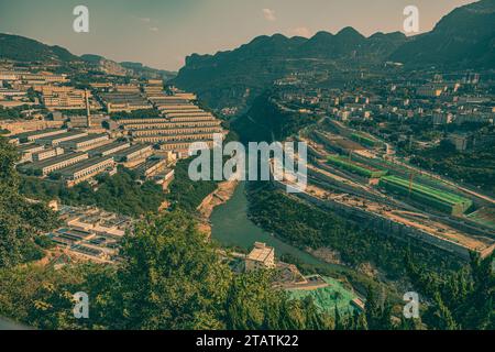 Scène de vallée dans la vallée de Chishuihe Guizhou Banque D'Images