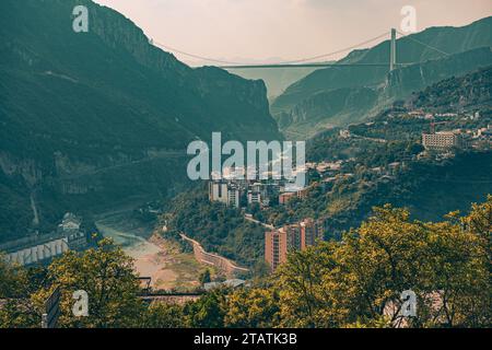 Scène de vallée dans la vallée de Chishuihe Guizhou Banque D'Images