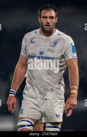 Galway, Irlande. 03 décembre 2023. Jason Jenkins de Leinster lors du match de la ronde 7 du championnat de rugby Uni entre Connacht Rugby et Leinster Rugby au Sportsground à Galway, Irlande le 2 décembre 2023 (photo par Andrew SURMA / crédit : SIPA USA / Alamy Live News Banque D'Images