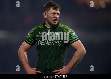 Galway, Irlande. 03 décembre 2023. Cathal Forde de Connacht lors du match de la ronde 7 du championnat de rugby Uni entre Connacht Rugby et Leinster Rugby au Sportsground à Galway, Irlande, le 2 décembre 2023 (photo par Andrew SURMA / crédit : SIPA USA/Alamy Live News Banque D'Images