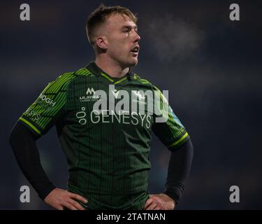 Galway, Irlande. 03 décembre 2023. David Hawkshaw de Connacht lors du match de la ronde 7 du championnat de rugby Uni entre Connacht Rugby et Leinster Rugby au Sportsground à Galway, Irlande, le 2 décembre 2023 (photo par Andrew SURMA / crédit : SIPA USA/Alamy Live News Banque D'Images