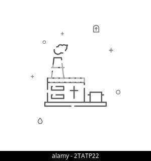 Crématorium, crémation simple icône de ligne vectorielle. Symbole, pictogramme, signe isolé sur fond blanc. Contour modifiable. Régler l'épaisseur de ligne. Illustration de Vecteur