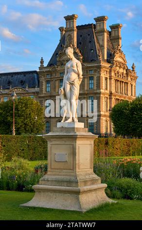 Soirée dans les jardins de la Tuillerie, Paris Banque D'Images