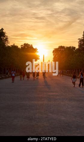 Soirée dans les jardins de la Tuillerie, Paris Banque D'Images