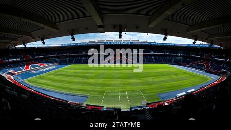 Vue panoramique sur le Parc des Princes Arena. Paris, France Banque D'Images