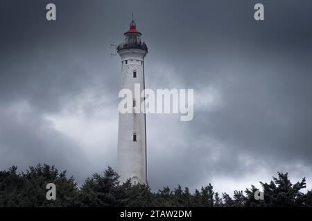 Célèbre phare de Lyngvig dans le Jutland, Danemark Banque D'Images
