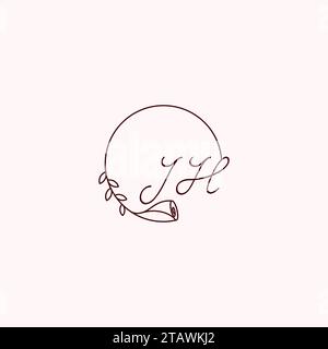 Lettres initiales de logo JH dans la conception professionnelle de haute qualité qui imprimeront bien sur tous les supports d'impression Illustration de Vecteur