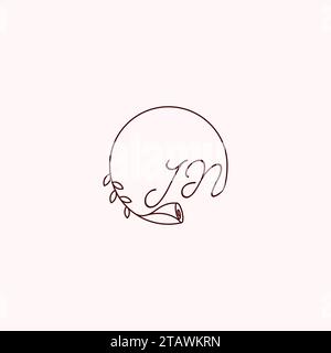 Lettres initiales de logo JN dans la conception professionnelle de haute qualité qui imprimeront bien sur tous les supports d'impression Illustration de Vecteur