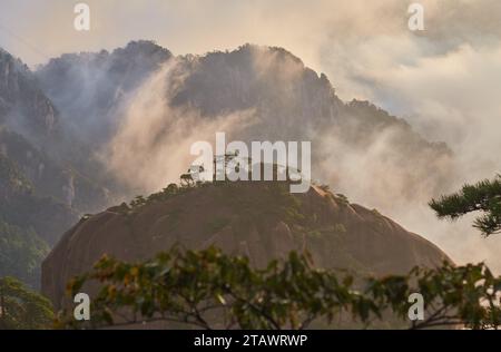 Les pics de granit pittoresques de Huangshan dans la province d'Anhui, en Chine Banque D'Images