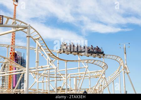 Steeplechase RollerCoaster à Coney Island, Brooklyn, New York, États-Unis d'Amérique. Banque D'Images