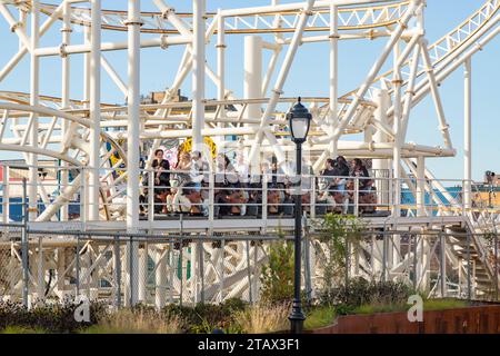 Steeplechase RollerCoaster à Coney Island, Brooklyn, New York, États-Unis d'Amérique. Banque D'Images