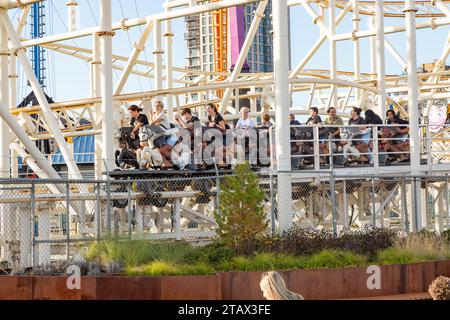 Steeplechase RollerCoaster à Coney Island, Brooklyn, New York, États-Unis d'Amérique. Banque D'Images