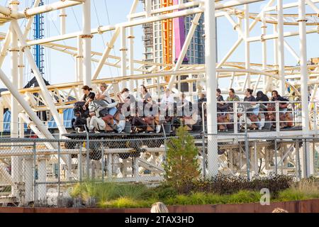 Steeplechase RollerCoaster à Coney Island, Brooklyn, New York, États-Unis d'Amérique. Banque D'Images