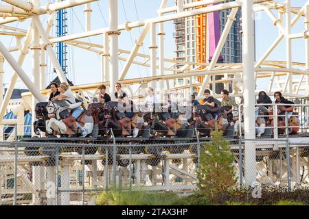 Steeplechase RollerCoaster à Coney Island, Brooklyn, New York, États-Unis d'Amérique. Banque D'Images