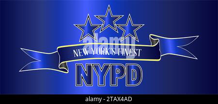 New Yorkais Finest NYPD spooof Law Officer badge isolé sur blanc. Banque D'Images