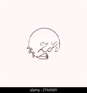 Lettres initiales du logo ZK dans un design professionnel de haute qualité qui s'imprimera bien sur tous les supports d'impression Illustration de Vecteur