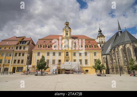 Rathaus, Marienkirche, Marktplatz, Weißenfels, Sachsen-Anhalt, Deutschland *** Hôtel de ville, St. Église des Marys, place du marché, Weißenfels, Saxe-Anhalt, Allemagne crédit : Imago/Alamy Live News Banque D'Images