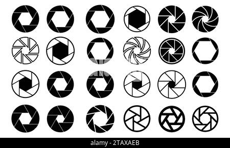 Collection de formes de l'icône obturateur de l'appareil photo. Illustration de Vecteur