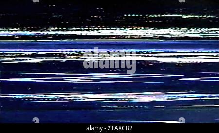 Parasites analogiques bruit vhs artefacts de grain bleu noir Banque D'Images