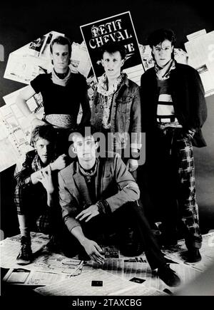 Groupe sud-africain petit Cheval, New Romantic Rock Musicians, Gauteng Johannesburg, Afrique du Sud, 1985. De la collection - musiciens sud-africains des années 1980 - Archives photographiques Don Minnaar Banque D'Images