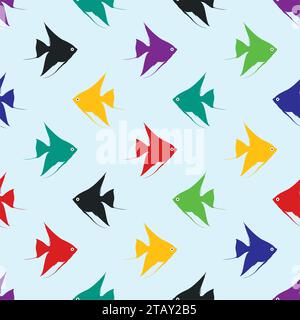 Modèle sans couture de vecteur avec des poissons. Illustration vectorielle Illustration de Vecteur