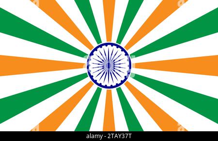 Illustration vectorielle Sunburst concept de drapeau indien Illustration de Vecteur