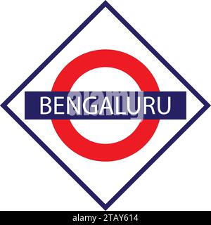 Panneau nominatif des chemins de fer de jonction Bengaluru isolé sur blanc Illustration de Vecteur