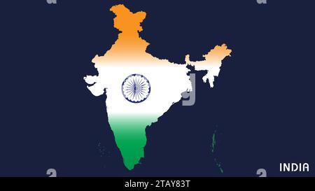 Indian Map superposé avec Indian Flag illustration vectorielle Illustration de Vecteur