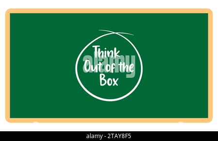 Pensez au texte hors de la boîte écrit sur le tableau noir Illustration de Vecteur