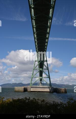 Pont Astoria-Megler sur le fleuve Columbia reliant l'Oregon et l'État de Washington. Banque D'Images