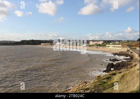 Whitmore Bay et plage à Barry Island, pays de Galles côte galloise du Royaume-Uni littoral britannique paysage balnéaire station balnéaire de vacances Banque D'Images