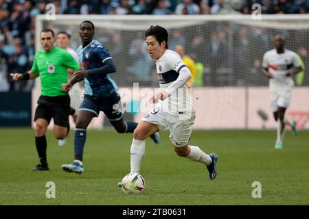 Le Havre, France. 03 décembre 2023. Lee Kang-in du PSG lors du match de championnat de France de Ligue 1 entre le Havre AC et le Paris Saint-Germain le 3 décembre 2023 au stade Oceane du Havre, France - photo Jean Catuffe/DPPI crédit : DPPI Media/Alamy Live News Banque D'Images