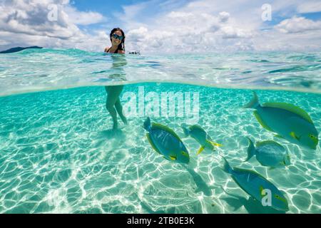 Dimanche dans le lagon de Mayotte Océan Indien Banque D'Images