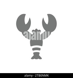 Homard avec icône vectorielle de griffes. Symbole de crabe simple. Illustration de Vecteur