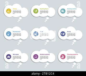 Infographie avec icônes de thème Bioengineering, 10 étapes. Tels que les antibiotiques, la biologie moléculaire, chromosome, nanotechnologie et plus encore. Illustration de Vecteur