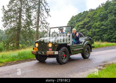 Années 1954 50 Fifties Green Austin champ, version quatre cylindres 2,8 L du moteur de la gamme Rolls-Royce B, véhicule militaire à quatre roues motrices Banque D'Images